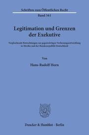 Cover von Legitimation und Grenzen der Exekutive.