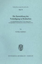 Cover von Die Entwicklung der Verteidigung in Strafsachen.