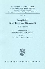 Cover von Europäisches Geld-, Bank- und Börsenrecht.