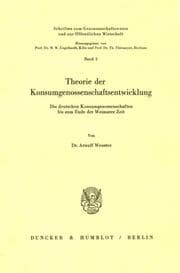 Cover von Theorie der Konsumgenossenschaftsentwicklung.