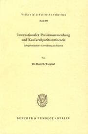 Cover von Internationaler Preiszusammenhang und Kaufkraftparitätentheorie.
