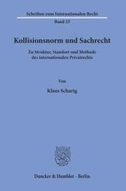 Cover von Kollisionsnorm und Sachrecht.