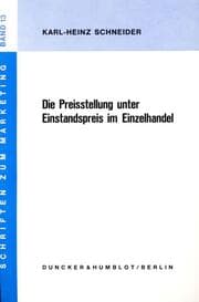 Cover von Die Preisstellung unter Einstandspreis im Einzelhandel.