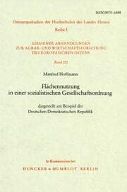 Cover von Flächennutzung in einer sozialistischen Gesellschaftsordnung,