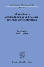 Cover von Informationelle Selbstbestimmung und staatliche Informationsverantwortung.