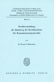 Cover von Kreditvermittlung als Absatzweg der Kreditinstitute für Konsumentenratenkredite.