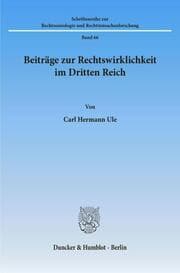Cover von Beiträge zur Rechtswirklichkeit im Dritten Reich.