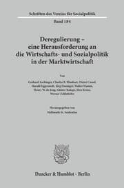 Cover von Deregulierung - eine Herausforderung an die Wirtschafts- und Sozialpolitik in der Marktwirtschaft.