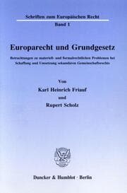 Cover von Europarecht und Grundgesetz.