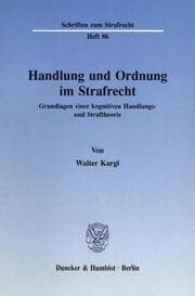 Cover von Handlung und Ordnung im Strafrecht.
