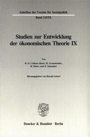 Cover von Untersuchungen zu Quesnay, Stein, Jevons und zur allgemeinen Gleichgewichtstheorie.