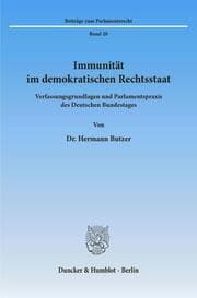 Cover von Immunität im demokratischen Rechtsstaat.