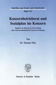 Cover von Konzernbetriebsrat und Sozialplan im Konzern.