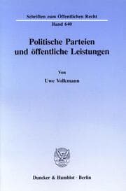 Cover von Politische Parteien und öffentliche Leistungen.