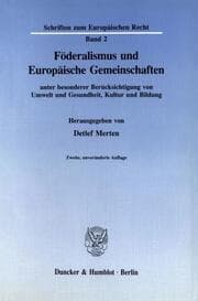 Cover von Föderalismus und Europäische Gemeinschaften
