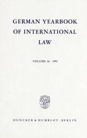 Cover von German Yearbook of International Law - Jahrbuch für Internationales Recht.