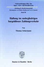 Cover von Haftung im mehrgliedrigen bargeldlosen Zahlungsverkehr.