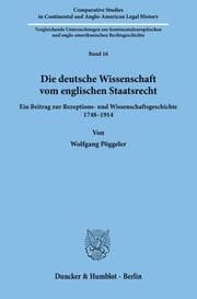Cover von Die deutsche Wissenschaft vom englischen Staatsrecht.