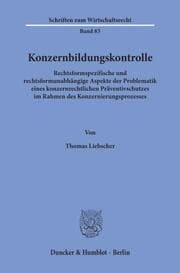 Cover von Konzernbildungskontrolle.