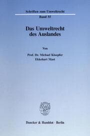 Cover von Das Umweltrecht des Auslandes.