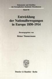Cover von Entwicklung der Nationalbewegungen in Europa 1850-1914.