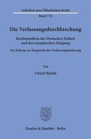 Cover von Die Verfassungsdurchbrechung.