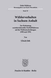 Cover von Wählerverhalten in Sachsen-Anhalt.
