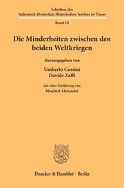 Cover von Die Minderheiten zwischen den beiden Weltkriegen.