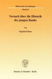 Cover von Versuch über die Historik des jungen Ranke.