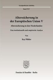 Cover von Alterssicherung in der Europäischen Union V.