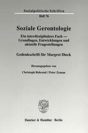 Cover von Soziale Gerontologie.