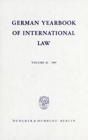 Cover von German Yearbook of International Law - Jahrbuch für Internationales Recht.