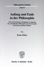 Cover von Anfang und Ende in der Philosophie.