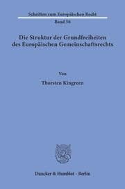 Cover von Die Struktur der Grundfreiheiten des Europäischen Gemeinschaftsrechts.