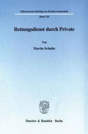 Cover von Rettungsdienst durch Private.