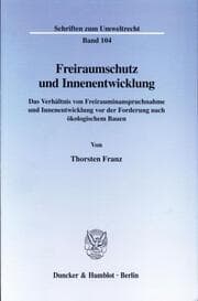 Cover von Freiraumschutz und Innenentwicklung.