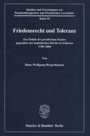 Cover von Friedensrecht und Toleranz.