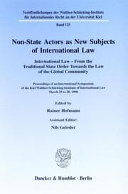Cover von Non-State Actors as New Subjects of International Law.