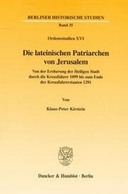 Cover von Die lateinischen Patriarchen von Jerusalem.