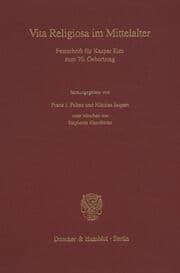 Cover von Vita Religiosa im Mittelalter.