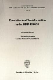 Cover von Revolution und Transformation in der DDR 1989-90.