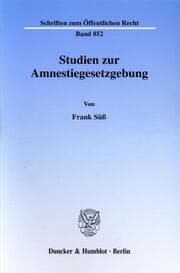 Cover von Studien zur Amnestiegesetzgebung.