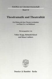 Cover von Theodramatik und Theatralität.