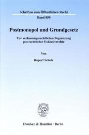 Cover von Postmonopol und Grundgesetz.