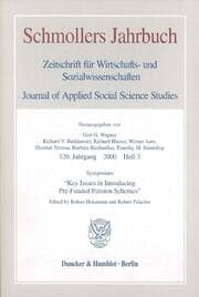 Cover von Symposium 'Key Issues in Introducing Pre-Funded Pension Schemes'.
