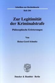 Cover von Zur Legitimität der Kriminalstrafe.