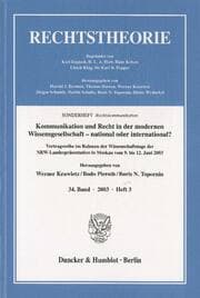 Cover von Kommunikation und Recht in der modernen Wissensgesellschaft - national oder international?