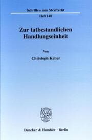 Cover von Zur tatbestandlichen Handlungseinheit