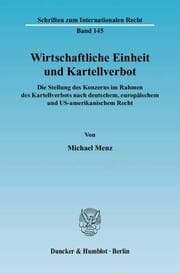 Cover von Wirtschaftliche Einheit und Kartellverbot