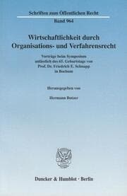 Cover von Wirtschaftlichkeit durch Organisations- und Verfahrensrecht.